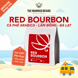 Cà phê đặc sản rang mộc Arabica 100% RED BOURBON, rang vừa (espresso, phin) THE MARRIED BEANS (Gói 250G)