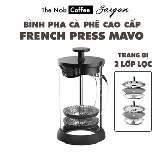 Bình pha cà phê French Press MAVO Plus cao cấp - 2 lớp lọc cho cà phê sạch hơn