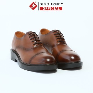 Giày Chunky Oxfords Da Bò Nappa Màu Nâu Patina Cực Đẹp SIGOURNEY SIG-43 Bảo Hành 18 Tháng