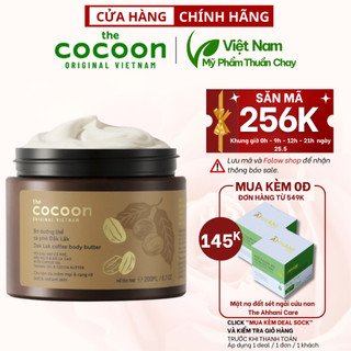 Bơ dưỡng thể cà phê đắk lắk cocoon 200ml thuần chay