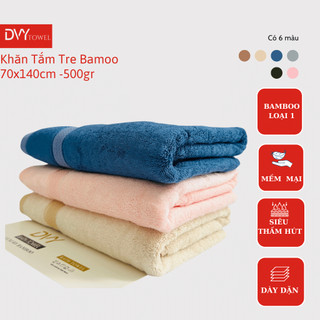Khăn Tắm Tre Bamboo 70X140cm 500gr DVY TOWEL Siêu Dày Siêu Thấm Hút Không Xù Bông Không Phai màu