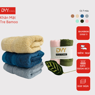 Khăn Mặt Sợi Tre Bamboo Mềm Mại Dày  Siêu Thấm Hút Không Xù Bông Không Phai Màu