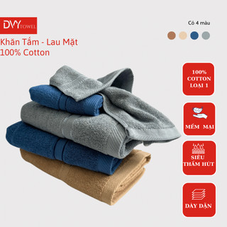Khăn Tắm 100% Cotton Khăn Mặt Dày Dặn Siêu Thấm Hút Không Xù Bông Không Phai Màu HM