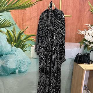 D113 ĐẦM MAXI DÀI CÓ TAY CỔ TRỤ CHẤT LỤA FREESIZE