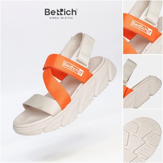  Giày Sandal Quai Chéo Nữ Unisex BeRich BE577 Kem Cam - Đế Cao 5cm