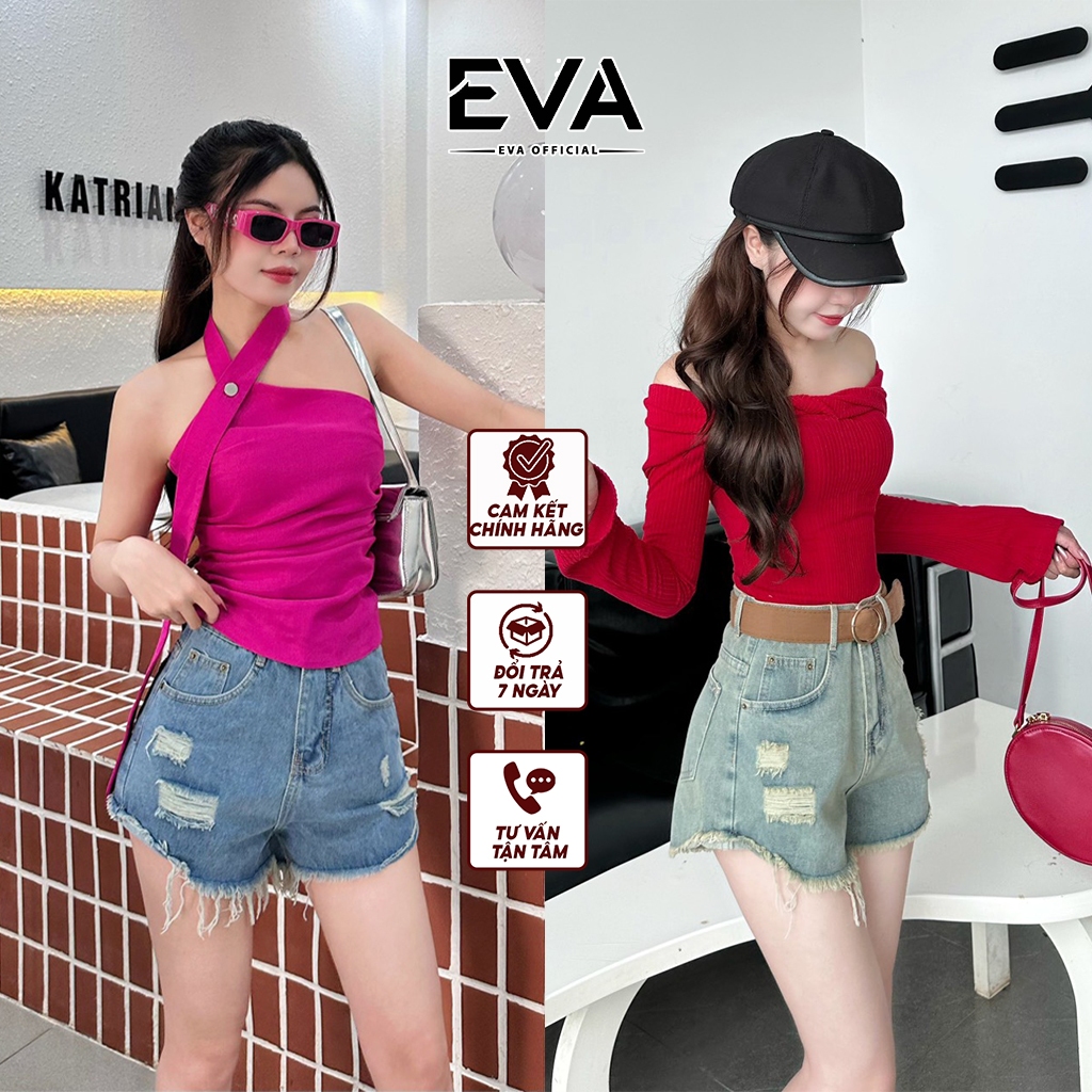 Quần Short Nữ Jean Rách Đùi Lưng Cao Ngắn Rách Đùi Cao Cấp Chất Jean Demin Phong Cách Trẻ Trung
