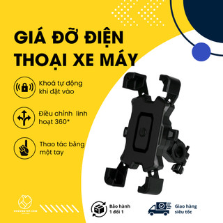 Giá Đỡ_Kẹp Điện Thoại ABS đúc Kẹp Gương Xe đạp Xoay 360 ° chống xóc HW 69