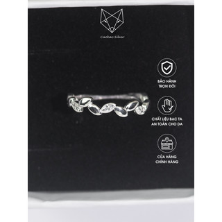 Nhẫn Bạc Nữ Cao Cấp CaoBac Silver Mặt Nhẫn Bạc Thiết Kế Hình Lá Lượn Sóng Hợp Làm Quà Tặng Lịch Sự