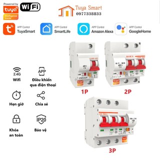 Aptomat cb thông minh wifi tuya 80a 60a 40a 32a 25a bật tắt từ xa qua điện thoại