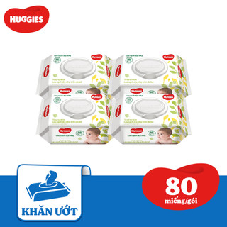 Combo 4 gói Khăn ướt Huggies không mùi
