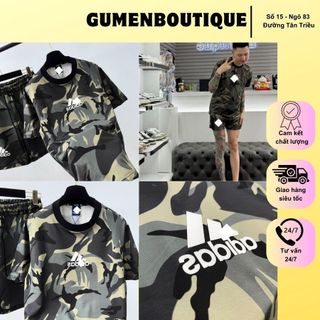 Bộ Quần Áo Adi Đát In Logo Trước Ngực Mix Màu Loang Cực Xịn - Bộ Cộc Tay Nam ADD Thời Trang Lính Hot