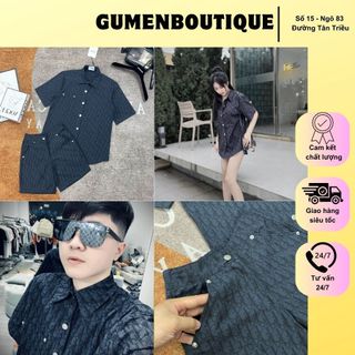 Bộ Quần Áo Nam Đi O In Vân Logo Cực Bắt Mắt - Bộ Cộc Nam Đi O Họa Tiết Monogram In Vân Siêu Hot Hit