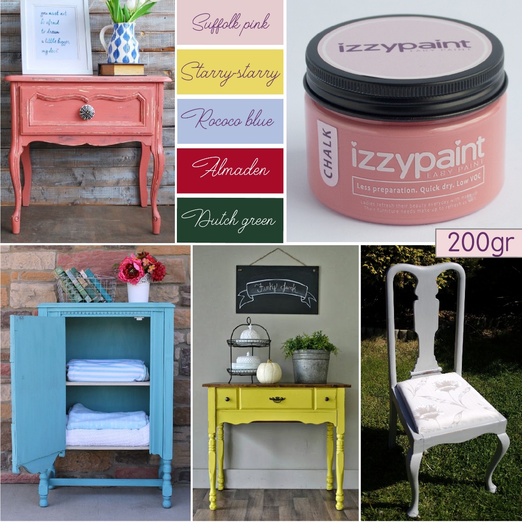 Sơn IZZYPAINT 200gr 💙 Chalk Paint 💙 Sơn gỗ gốc nước không mùi độc hại nhanh khô