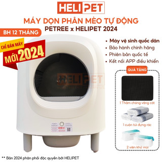 Máy vệ sinh, dọn phân mèo tự động petree x helipet, kết nối wifi, dùng app, bản quốc tế