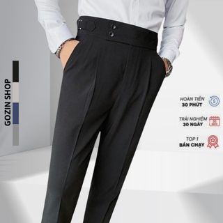 Quần âu nam cạp cao SideTab GOZIN.SHOP điều chỉnh cạp vải Tuypsi chất lượng cao -JA032