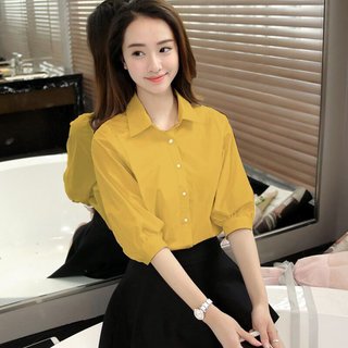 Áo sơ mi tay lỡ cách điệu áo kiểu nữ công sở