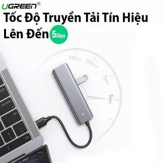 Bộ chia USB to 4 cổng Ugreen 50985 CM219 Cao Cấp (USB 3.0 5Gbps trợ nguồn USB C 5V)