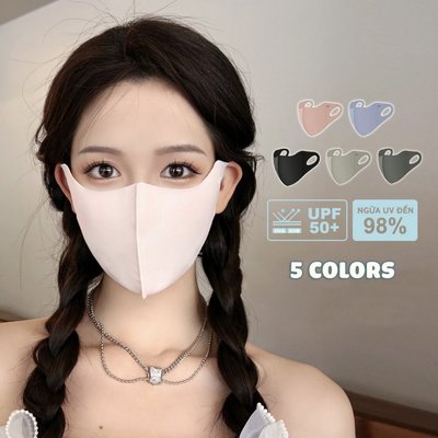 Khẩu trang chống tia uv chống nắng UPF 50+ chất liệu lụa băng mềm mại thoáng khí Choobe KT01