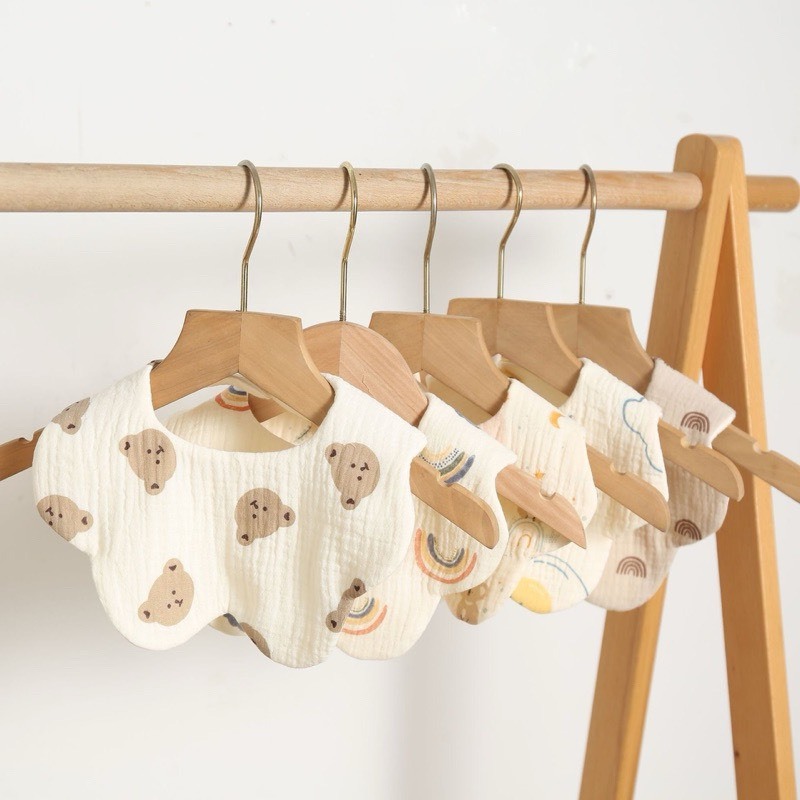 Yếm Xô Cho Bé, Yếm Xô Muslin  4 Lớp Xoay 360 Độ Cho Bé Sơ Sinh, Ăn Dặm Mềm Mại Thấm Hút