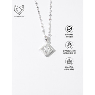 Dây Chuyền Bạc Ta Cao Cấp CaoBac Silver Hình Thoi Đính Đá Lấp Lánh Tinh Tế, Thanh Lịch Làm Quà Tặng