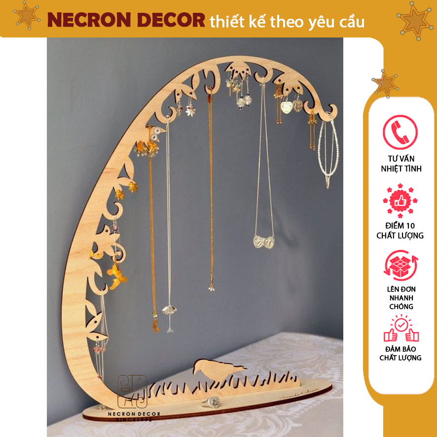 (free ship)Giá treo trưng bày trang sức,Giá sang trọng được làm bằng gỗ,trang trí shop livestream- p