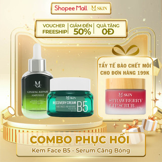 Combo dưỡng ẩm MQ SKIN - Serum căng bóng - Kem B5 Dưỡng Ẩm