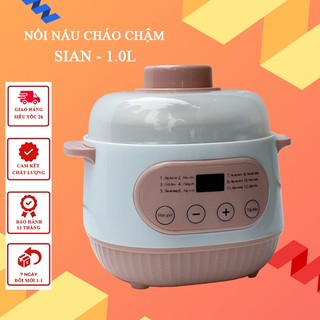 ❤️BẢN TIẾNG VIỆT❤️ Nồi nấu cháo chậm SIAN 1.0L nồi nấu cháo cho bé ninh xương chưng yến hầm cách thủy đa năng.