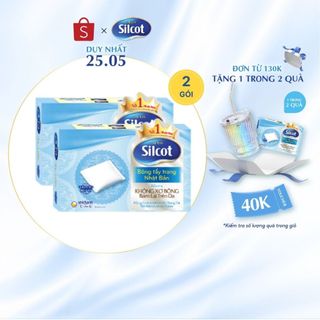 Bộ 2 hộp Bông trang điểm (bông tẩy trang) Silcot 82 miếng/hộp