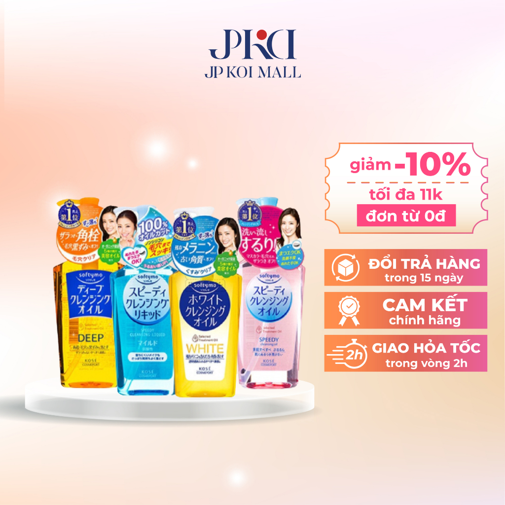 Dầu Tẩy Trang Kose Softymo Cleansing Oil 230Ml Nhật Bản Sạch Da Loại Bỏ Tế Bào Chết Giữ Lại Độ Ẩm Cho Da