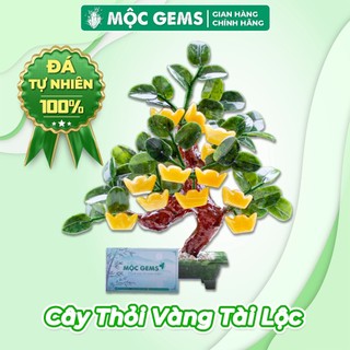 Cây tài lộc thỏi vàng thần tài mộc gems dùng trang trí bàn làm việc, trang trí phòng khách giúp chiêu tài lộc may mắn