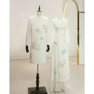 Áo dài cưới cặp đôi nam nữ,thiết kế sang chảnh ,chất vải mền mịn ,thảo ny bridal mã ad112