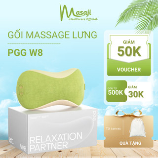 Gối massage toàn thân PGG W8, các đầu massage cơ học kết hợp chườm ấm hồng ngoại giúp thư giãn, giảm đau mỏi cơ