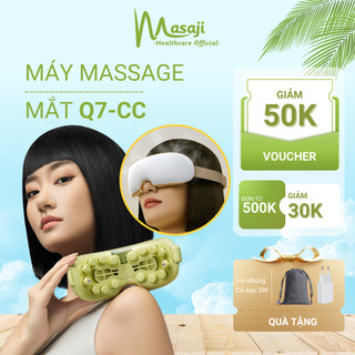 Máy massage phun sương, chườm ấm mắt, massage rung kết nối nhạc Bluetooth bảo vệ sức khỏe đôi mắt chính hãng Masaji
