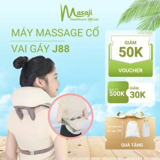 Máy massage cổ vai gáy Masaji, chườm ấm hồng ngoại với 6 đầu mát xa silicon, giảm đau nhức cải thiện sức khỏe
