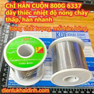CHÌ HÀN CUỘN 800G 6337 dây thiếc nhiệt độ nóng chảy thấp, hàn nhanh sợi 0.8mm / 1mm kde4494