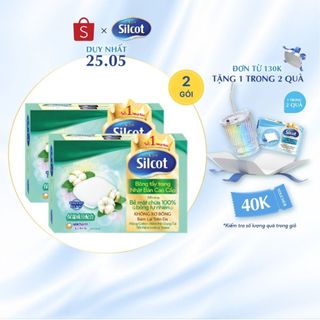 Bộ 2 hộp Bông trang điểm (bông tẩy trang) cao cấp Silcot Premium 66 miếng/hộp