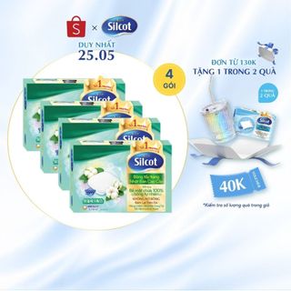 Bộ 4 hộp Bông trang điểm (bông tẩy trang) cao cấp Silcot Premium 66 miếng/hộp