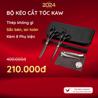 Bộ kéo cắt tóc KAW - Sắc bén, Thép Không Gỉ, An Toàn, Tiện Lợi, Kèm 8 Phụ Kiện Đi Kèm