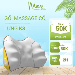 Máy massage K3, massage lưng, cổ cơ học với 8 điểm massage 3D kết hợp chườm ấm ánh sáng đỏ giúp giảm đau, thư giãn