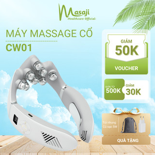 Máy massage cổ vai gáy CW1 với 8 đầu massage có chườm ấm, mát xa cao cấp giúp giảm đau nhức chính hãng Masaji