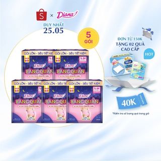  Bộ 5 Băng đêm dạng quần Diana size S-M 5 chiếc/gói