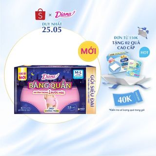  Băng vệ sinh quần Diana Sensi chống tràn 360 size M-L (12 miếng/ gói)