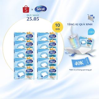 Bộ 10 hộp Bông trang điểm (bông tẩy trang) Silcot 82 miếng/hộp
