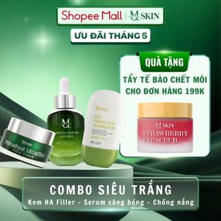 Combo Kem Dưỡng HA, Serum Că.ng Bóng, Kem Ch.ống Nắ.ng MQ SKIN