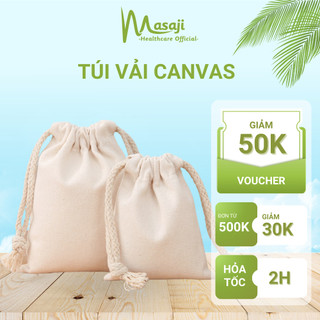 Túi dây rút vải canvas, thân thiện với môi trường, túi vải đựng phụ kiện ( quà tặng không bán )