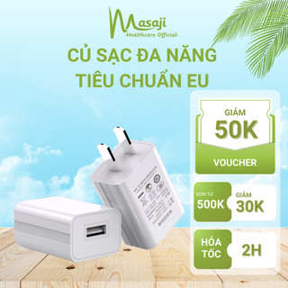 Củ sạc đa năng sản xuất theo tiêu chuẩn Châu Âu, công suất 5W làm bằng nhựa ABS, mạ niken chống cháy nổ