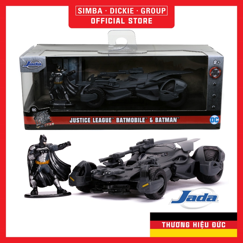 Đồ Chơi Xe Mô Hình JADA TOYS DC Comics Batman Justice League Batmobile & Batman Figure 1:32 31706 - 