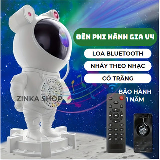 Đèn phi hành gia loa trăng V4 mới nhất 2023, Nháy theo nhạc có Loa bluetooth hình phi hành gia ZINKA
