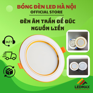 Đèn âm trần 7W 9W 3 chế độ (NGUỒN LIỀN) led âm trần, đèn mắt trâu trang trí trần thạch cao