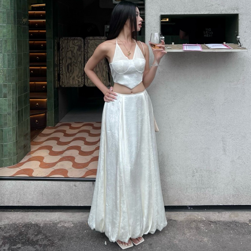 Chân váy bí chất lụa INTO.EIGHT thiết kế (BLISS SKIRT)